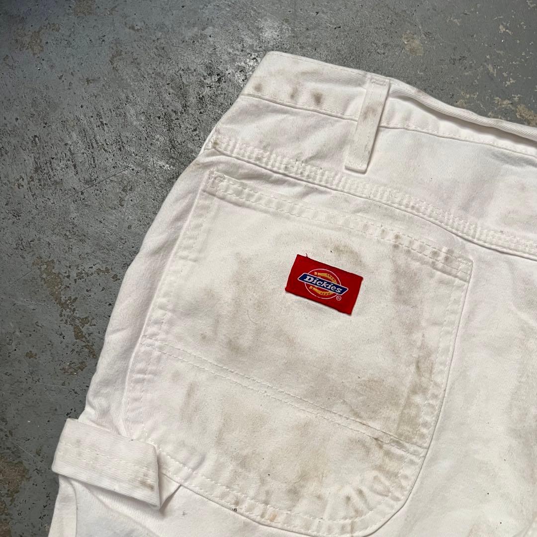DICKIES ペンキ グランジ ホワイト ペインターパンツ W35