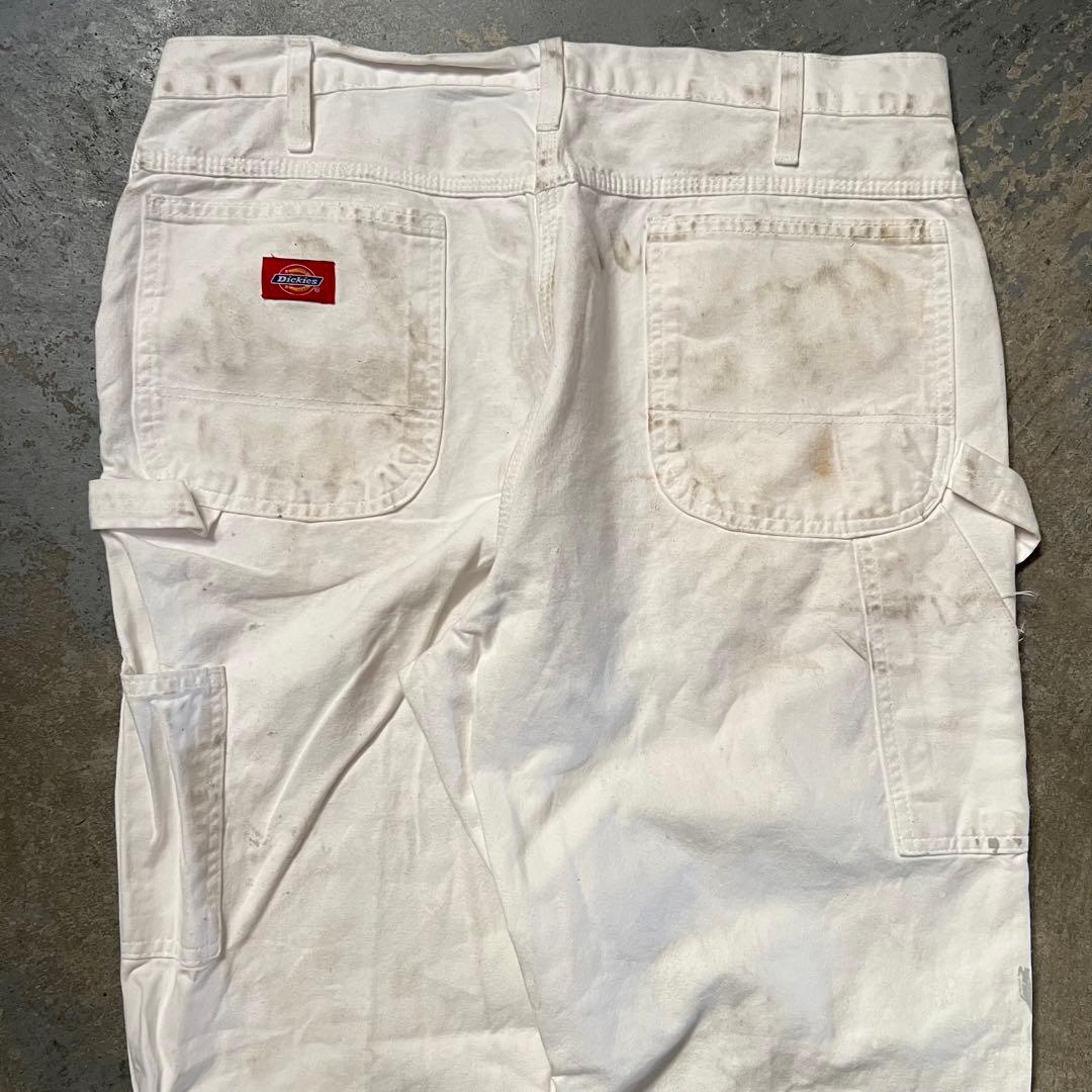 DICKIES ペンキ グランジ ホワイト ペインターパンツ W35