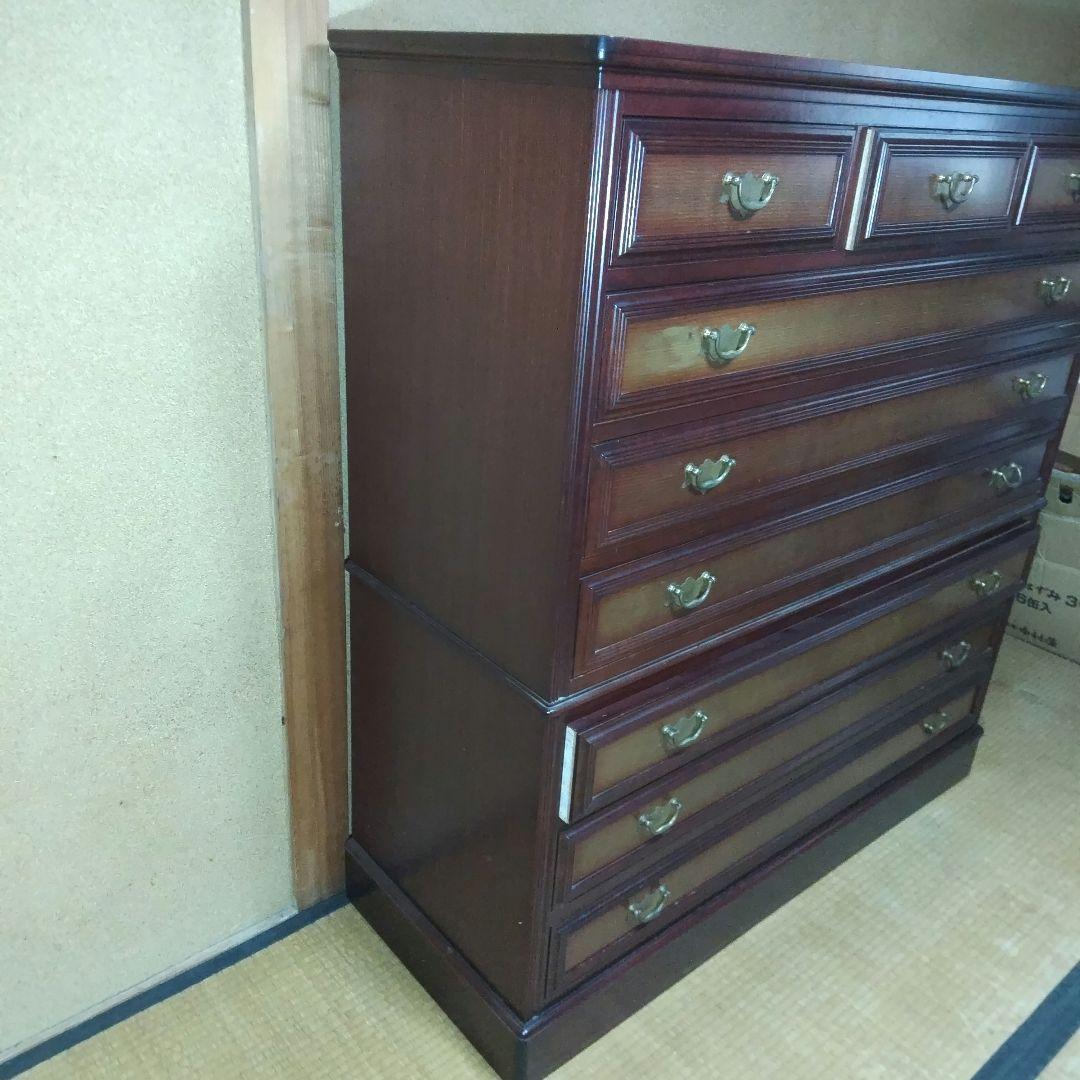 桐 木製 7段整理ダンス 分離可 可愛い取っ手 頑丈な造り チェスト