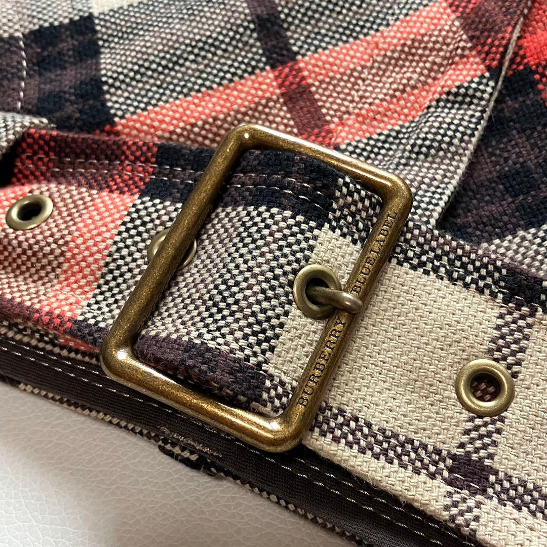 バーバリーブルーレーベル　キュロットスカート　ベルト　ノバチェック　36