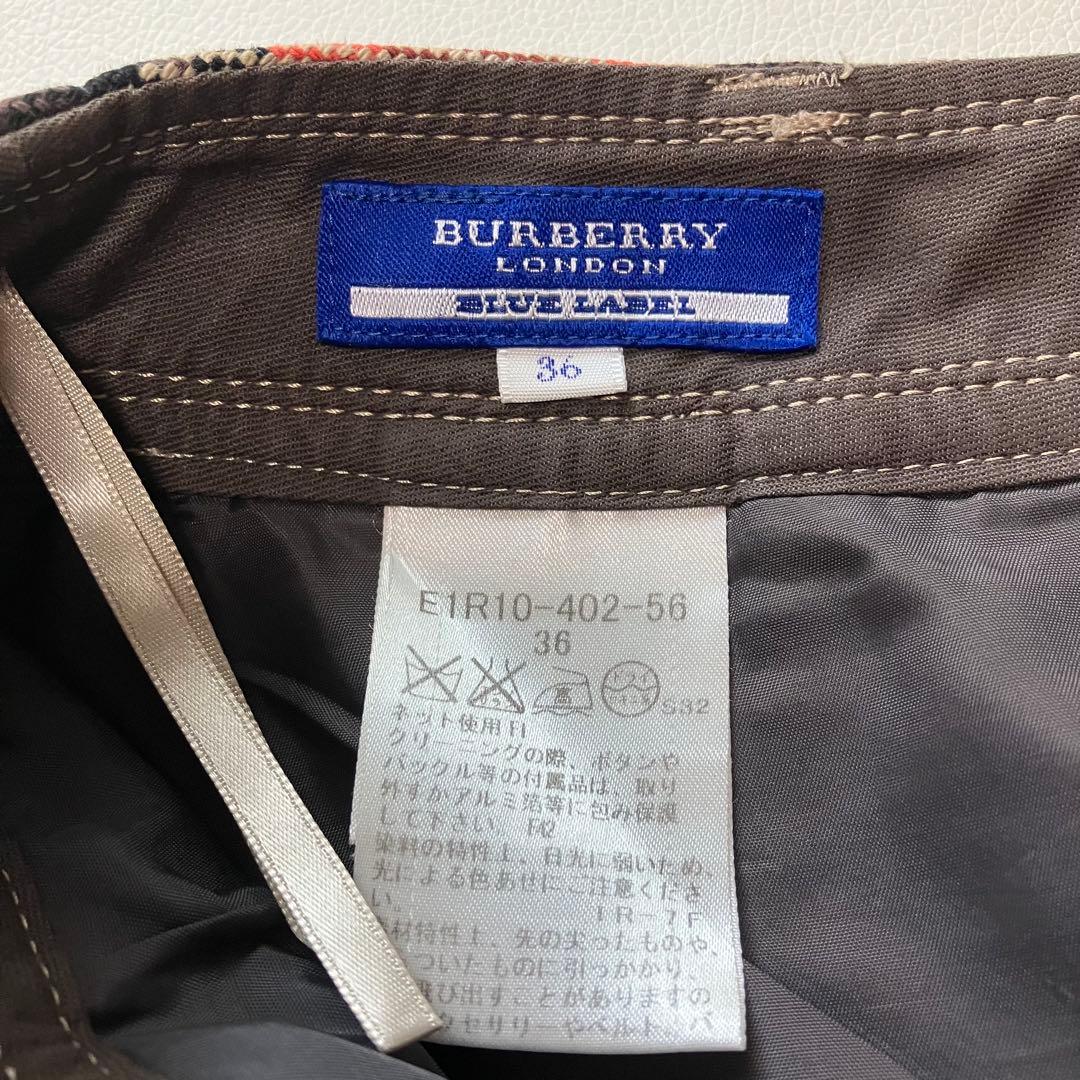 バーバリーブルーレーベル　キュロットスカート　ベルト　ノバチェック　36