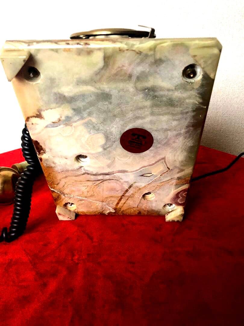 アンティーク　大理石　電話　昭和　レトロ　ダイヤル