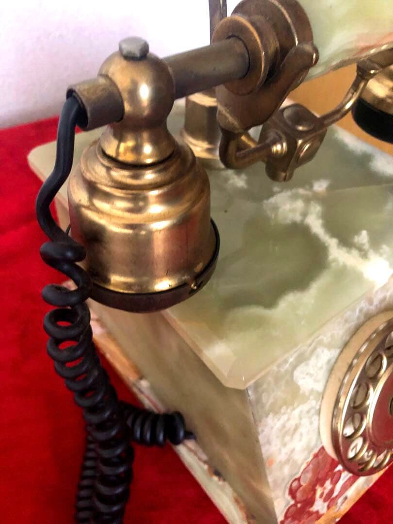 アンティーク　大理石　電話　昭和　レトロ　ダイヤル