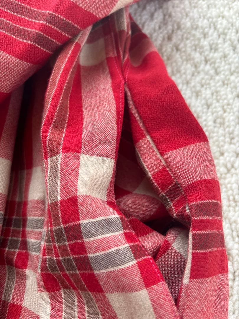 専用 KENZO　ワンピース 赤と白のチェック柄長袖ワンピース