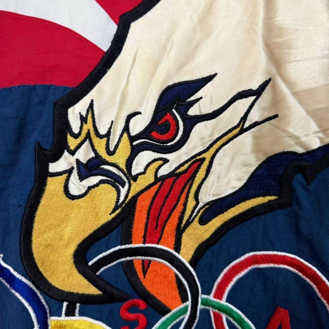 希少 90s USA オリンピック ナイロンジャケット イーグル刺繍 S35b
