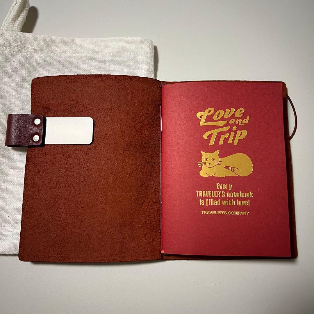 トラベラーズノート Red／赤　パスポートサイズ　Love and Trip