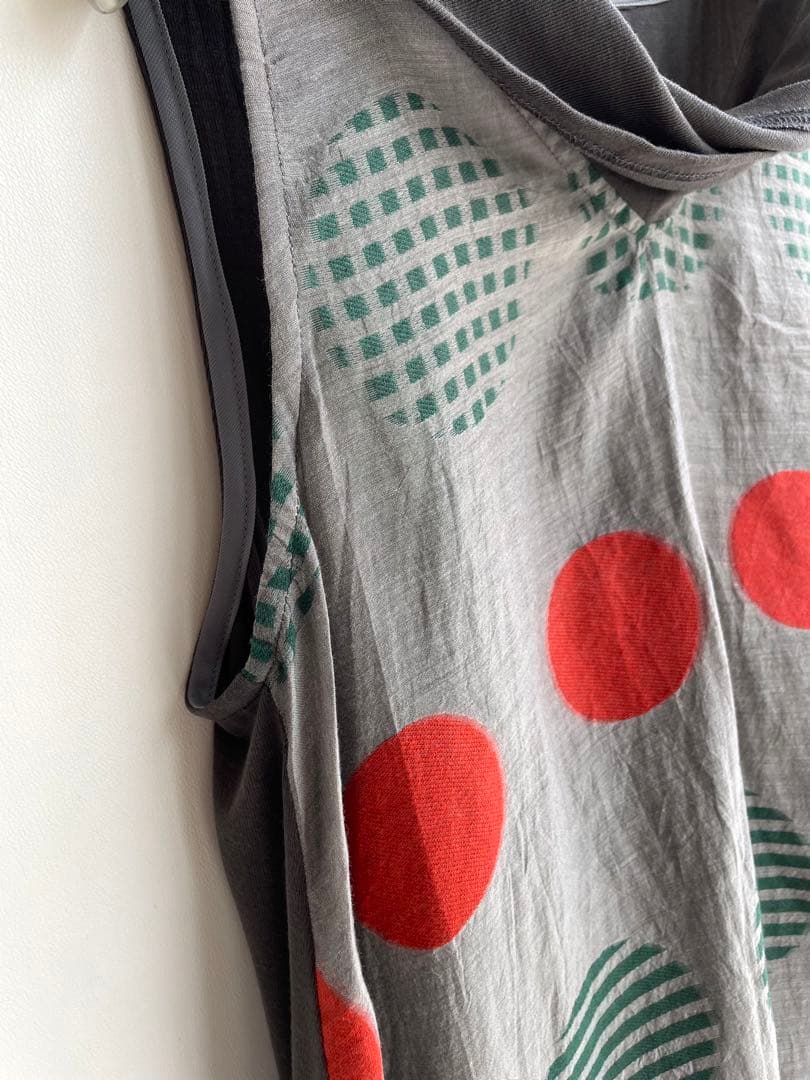 極美品✨センソユニコ　t.b ティービー　切り替えチュニック　シルク　ドット模様