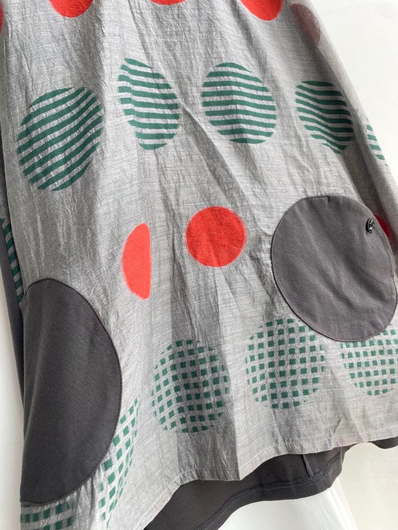 極美品✨センソユニコ　t.b ティービー　切り替えチュニック　シルク　ドット模様