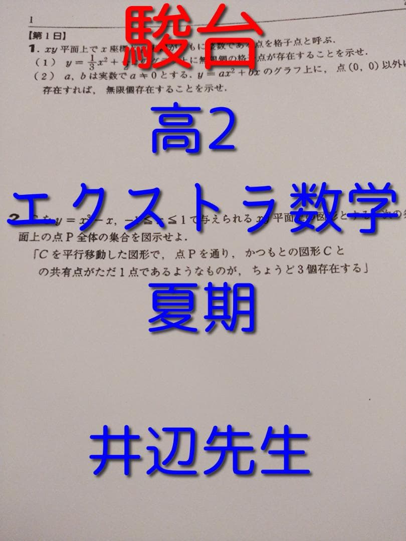 駿台の井辺先生による高2エクストラ数学夏期のフルセット　河合塾　東進　鉄緑会