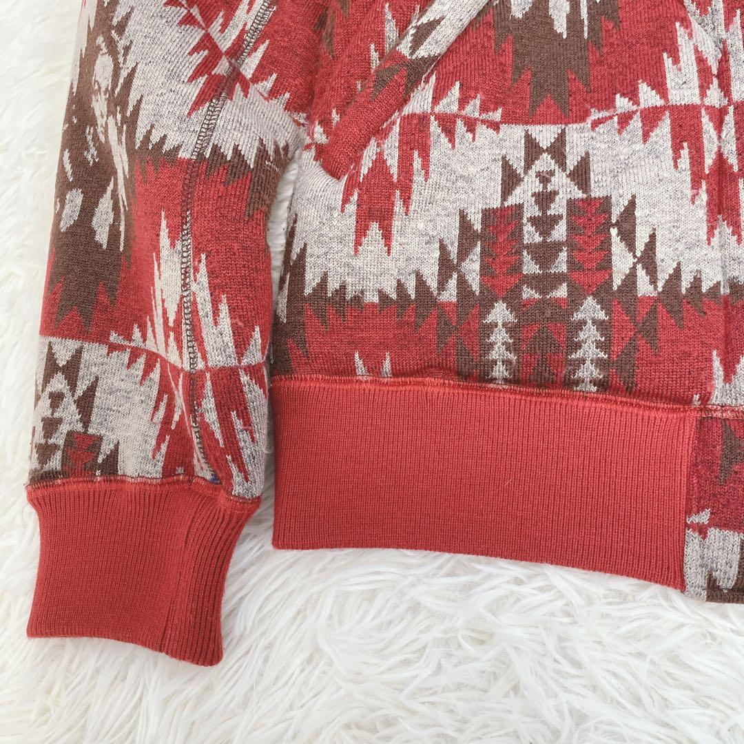 ヒステリックグラマー ネイティブ柄ブルゾン フルジップ ヒスガール 赤 男女兼用