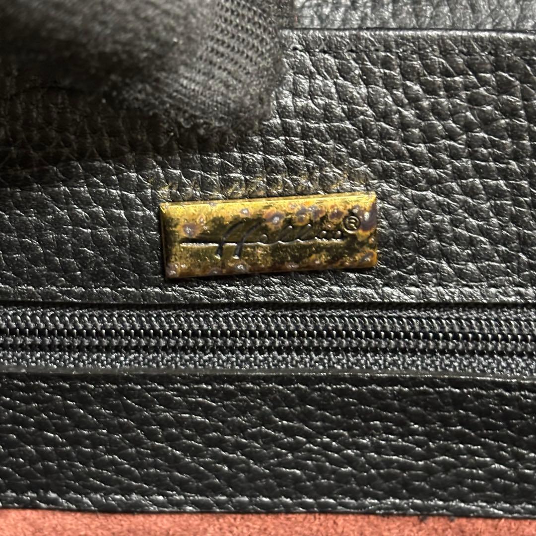 ✨️希少 トップハンドル ハンドバッグ シボ革 レザー 南京錠 カデナ ブラック