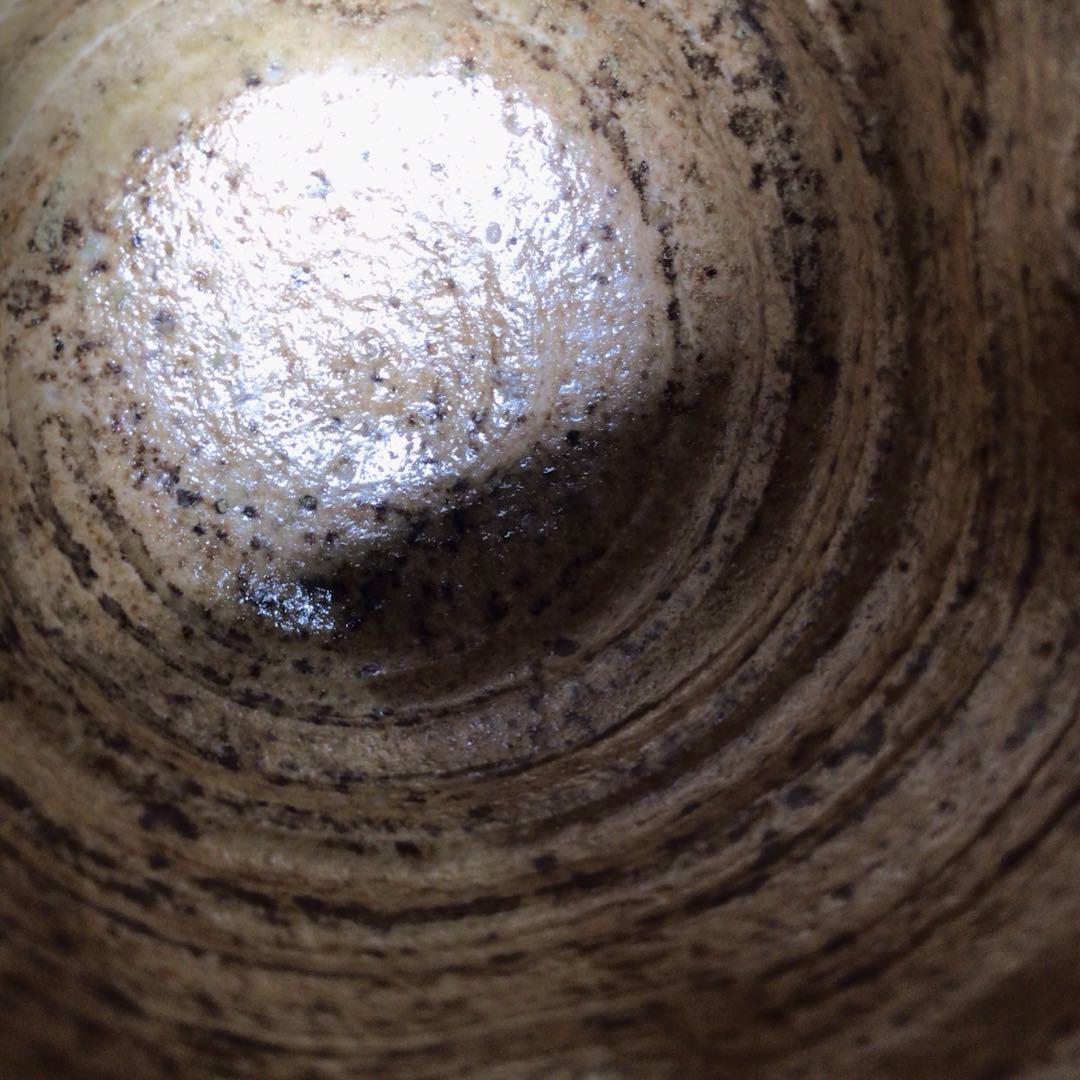 Ｎ４２７　茶器　『川本了生造』『美濃伊賀』『縞葡萄唐草仕覆付』　共箱　茶道具