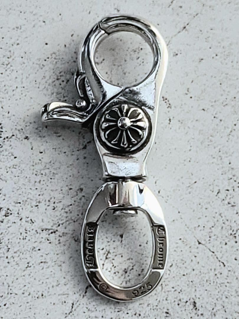 ラスト1点のみ 新品未使用 シルバー925 クロス キーホルダー クリップ