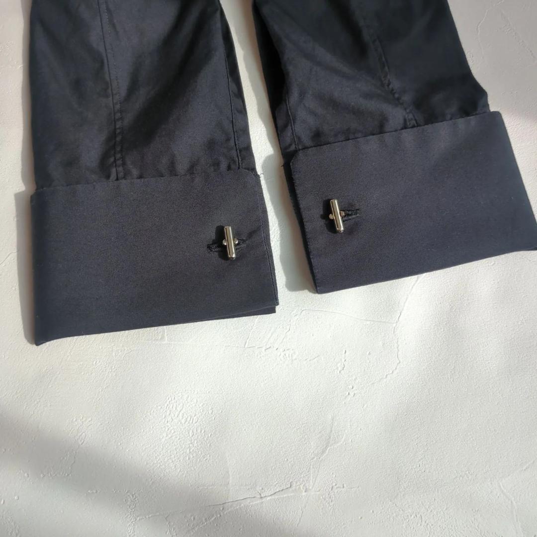 美品 ノワールケイニノミヤ カフスボタン付き 長袖 シャツ ブラウス 綿100％