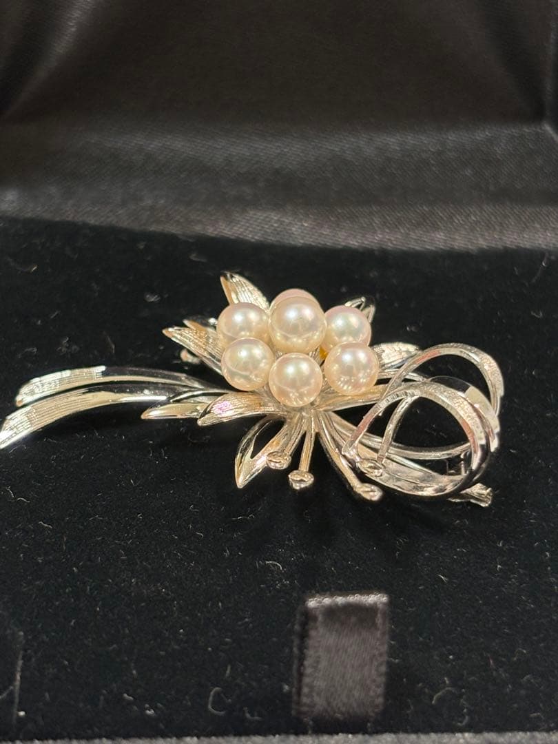田崎真珠 TASAKI パール付きシルバーブローチ