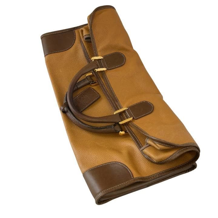 LOEWE ロエベ アナグラム レザー ボストンバッグ ブラウン系 50cm