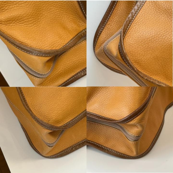 LOEWE ロエベ アナグラム レザー ボストンバッグ ブラウン系 50cm