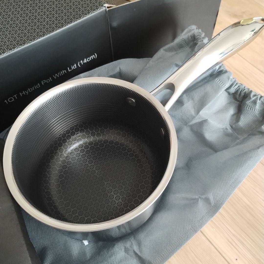 HexClad ハイブリッド ノンスティック 片手鍋 14cm / 0.95L