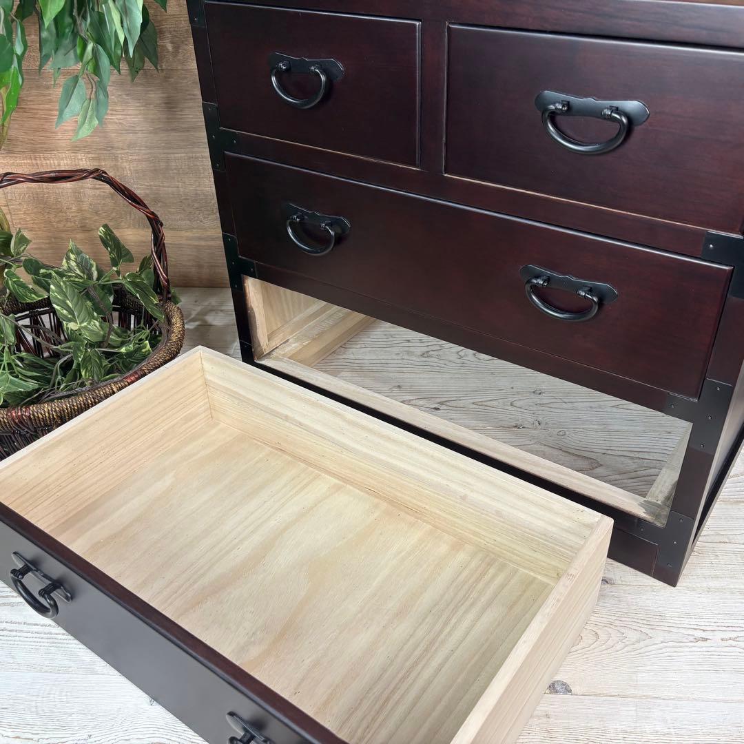 専用☆民芸家具和箪笥2点セット（三段四つ引き＋引き戸チェスト）木製桐材無垢和室