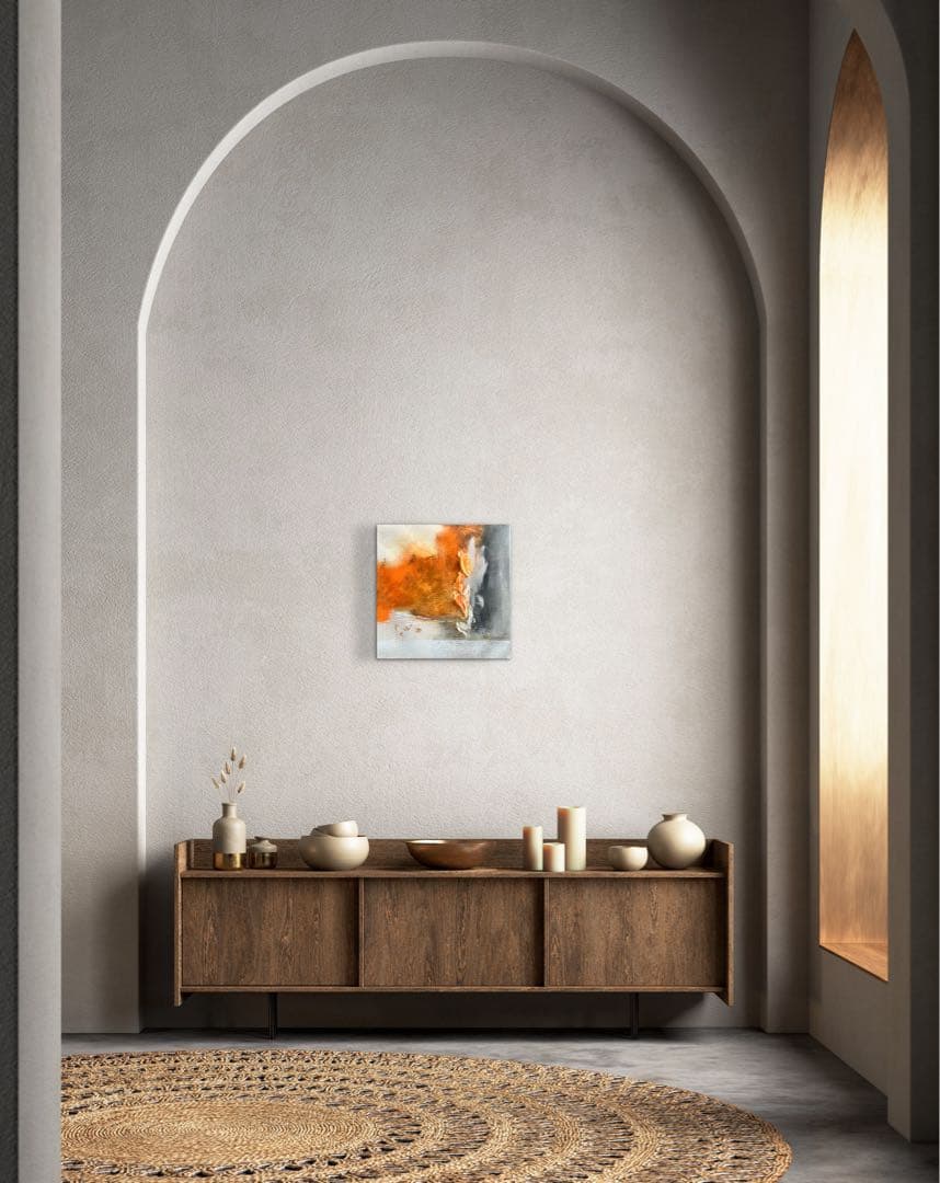 現代アート　約30×30㎝　大きめ　モダン　絵画　原画　抽象画　アートパネル