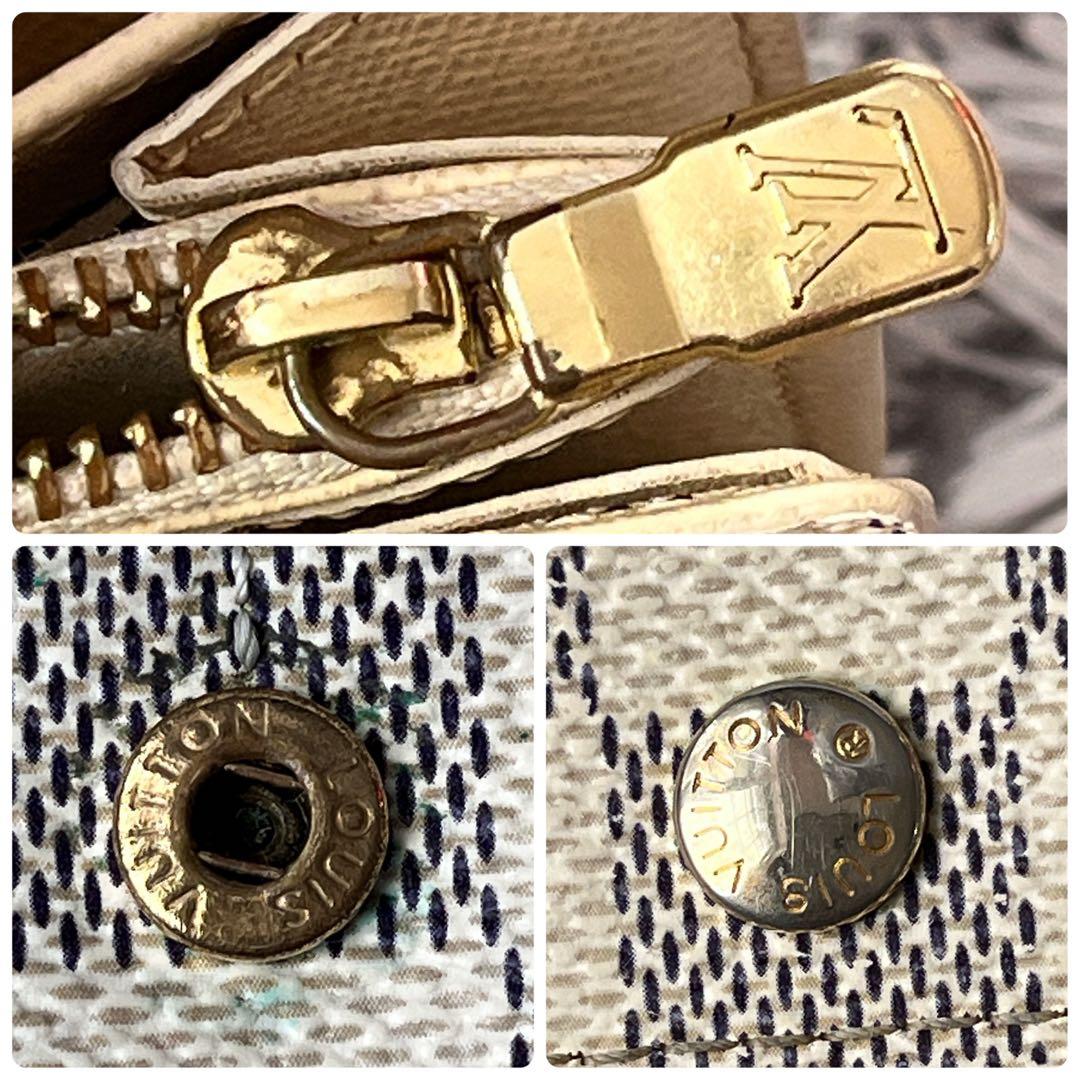 ルイヴィトン　ダミエアズール　長財布　ポルトフォイユサラ　ホワイト