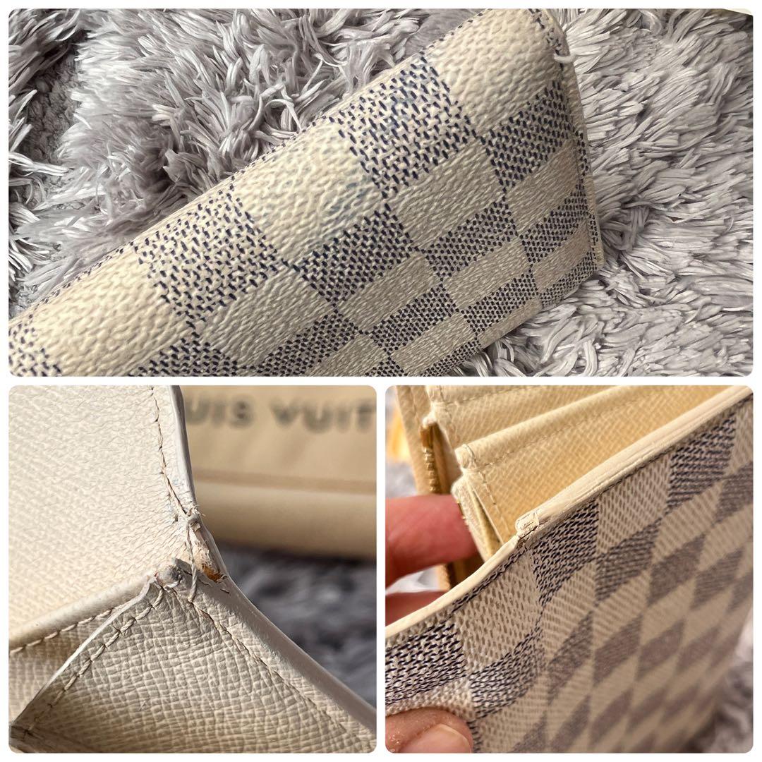 ルイヴィトン　ダミエアズール　長財布　ポルトフォイユサラ　ホワイト