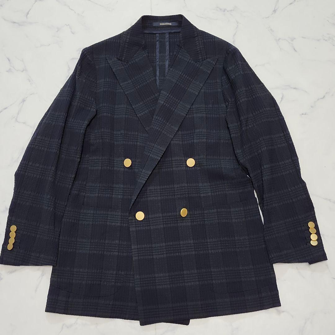 タリアトーレ　ウェストン　テーラードジャケット　ダブル　金ボタン　シアサッカー