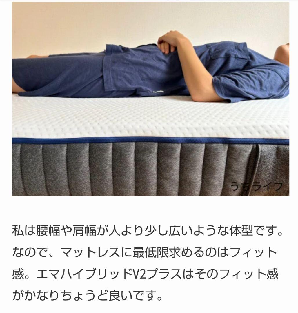 〜6/15限定！父の日セール！エマスリープ エマハイブリッドV2 プラス ダブル