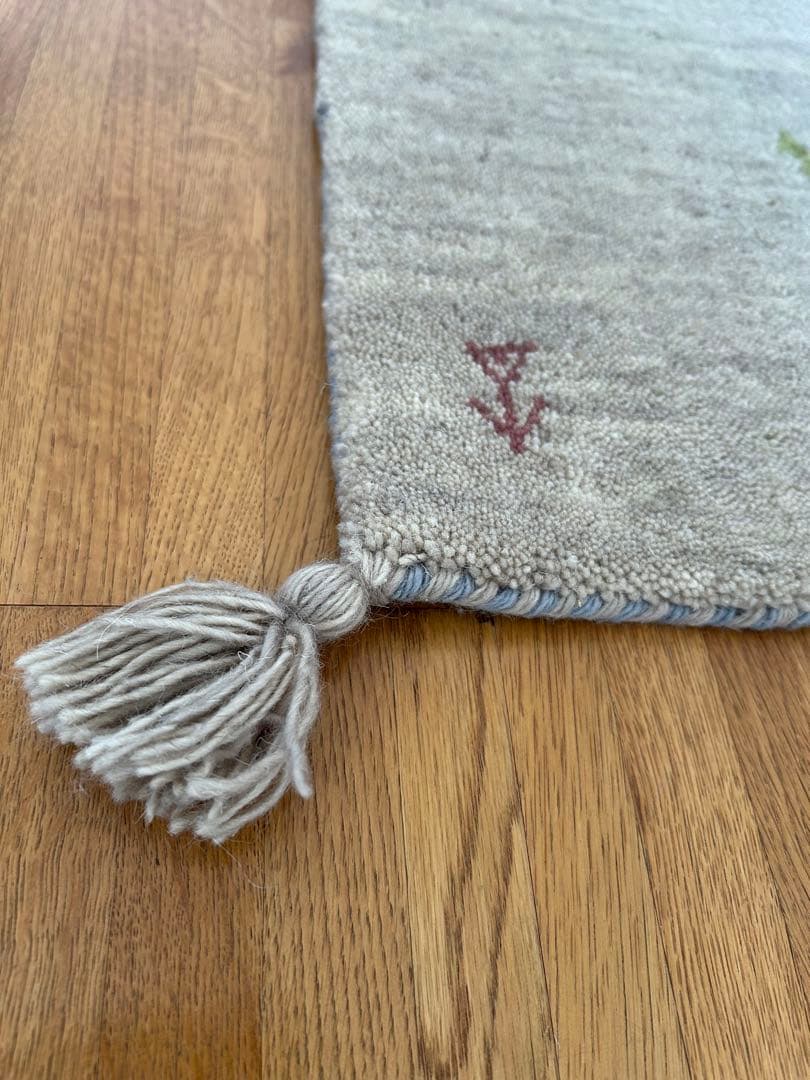 ギャッベ・タッセル付き刺繍ラグ・カーペット 5枚セット