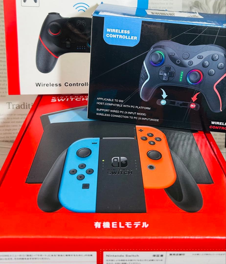 Switch本体　ワイヤレスコントローラー2個付き　ほぼ未使用