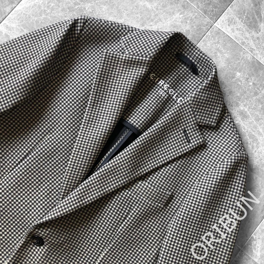 Circolo カシミアタッチ シェパードチェックコットンジャージー ジャケット