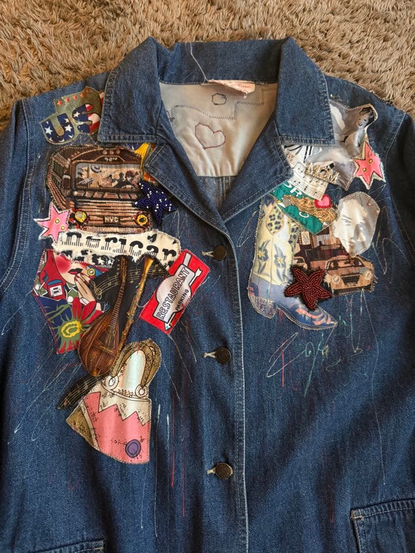 80's ヴィンテージ パッチワーク カバーオール ハンドメイド