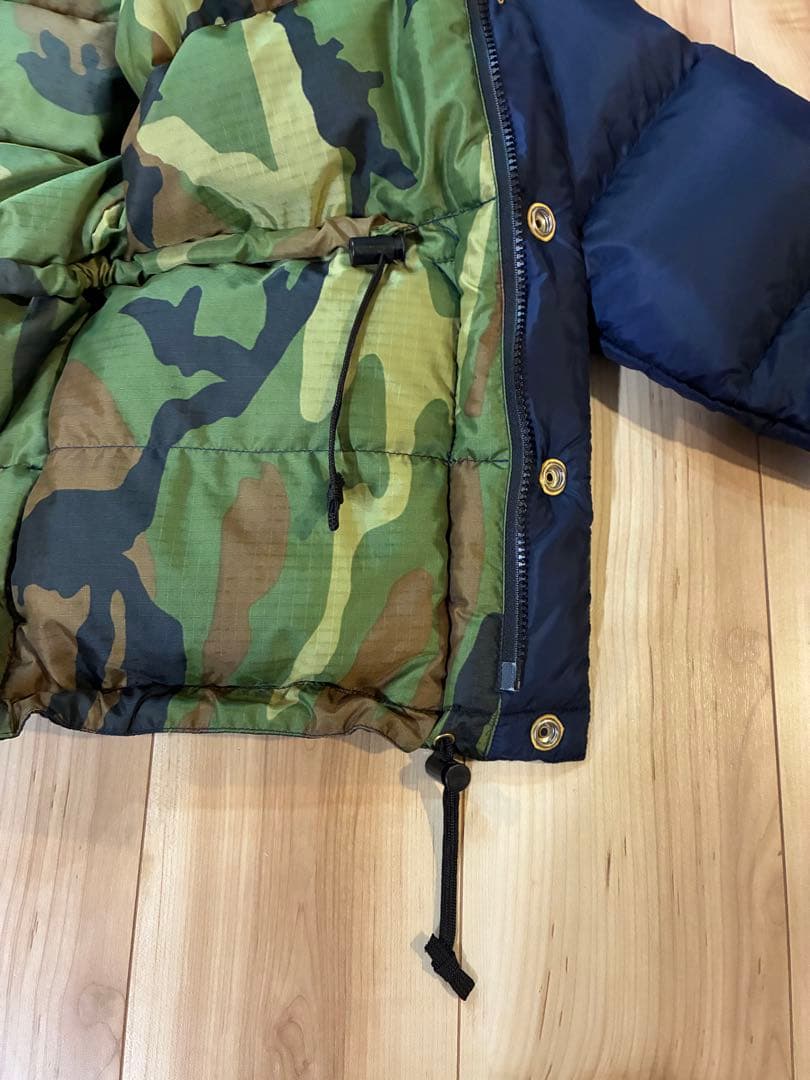 【美品】クレセントダウンワークスネイビー ダウンジャケット 迷彩裏地【入手困難】