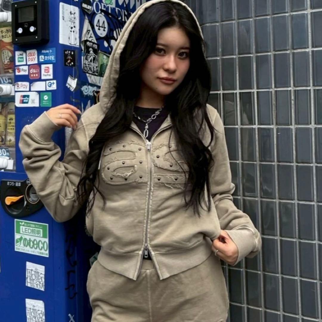 ACLENT アクレント ピグメントコンパクトジップフーディー パーカー