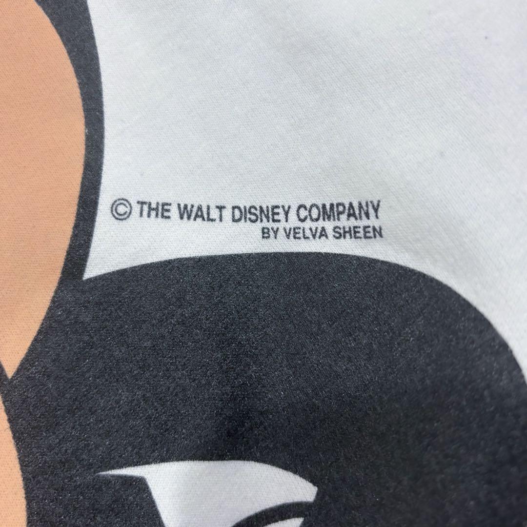 レア 90s Disney ミッキー ビッグプリントスウェット 白XL USA製