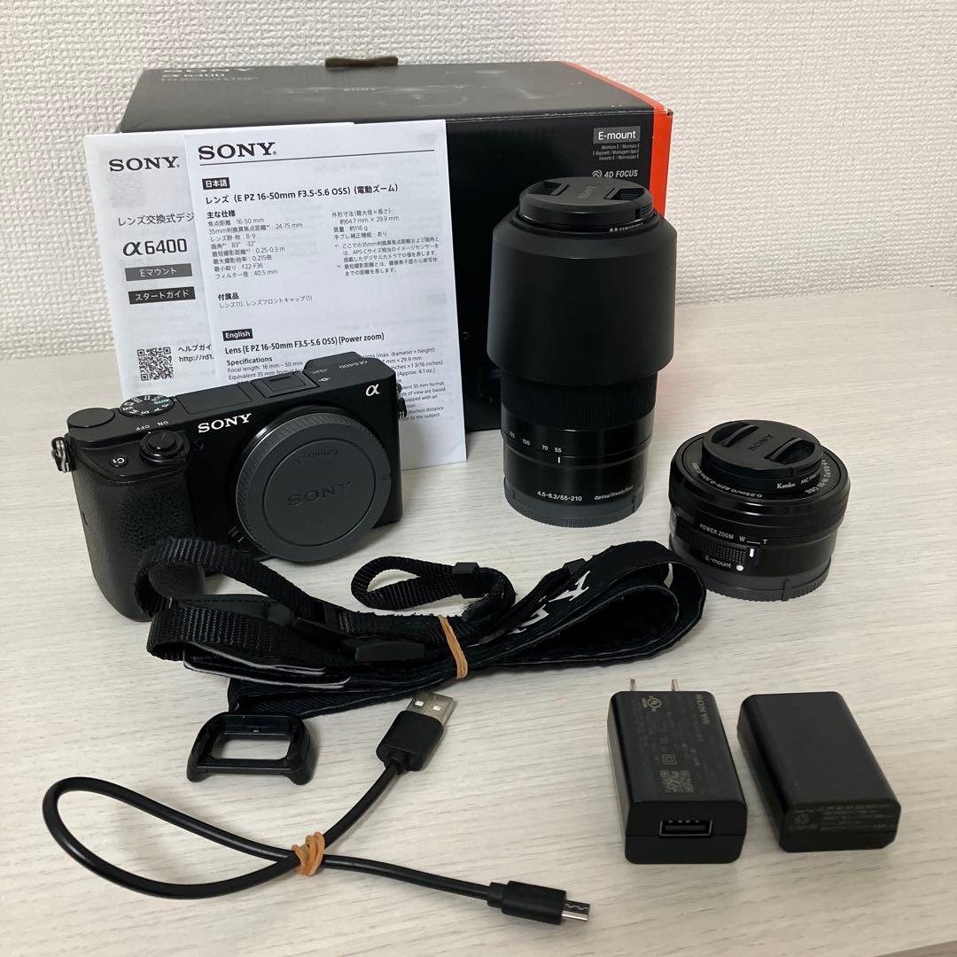 値下げ！Sony α6400 ダブルズームキット　箱付き