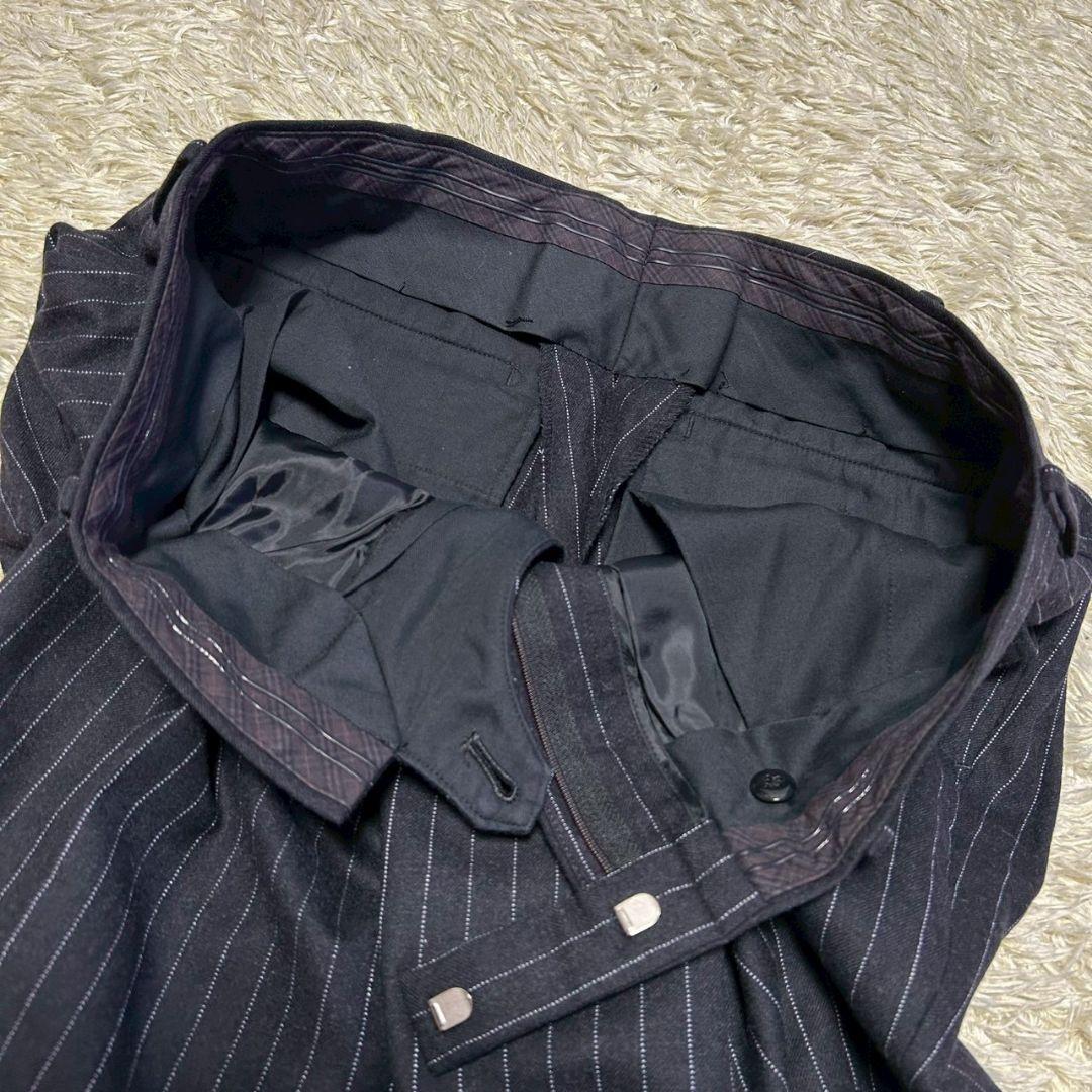 【美品】バーバリーブラックレーベル　スーツ　グレー　ストライプ　38L(M相当)