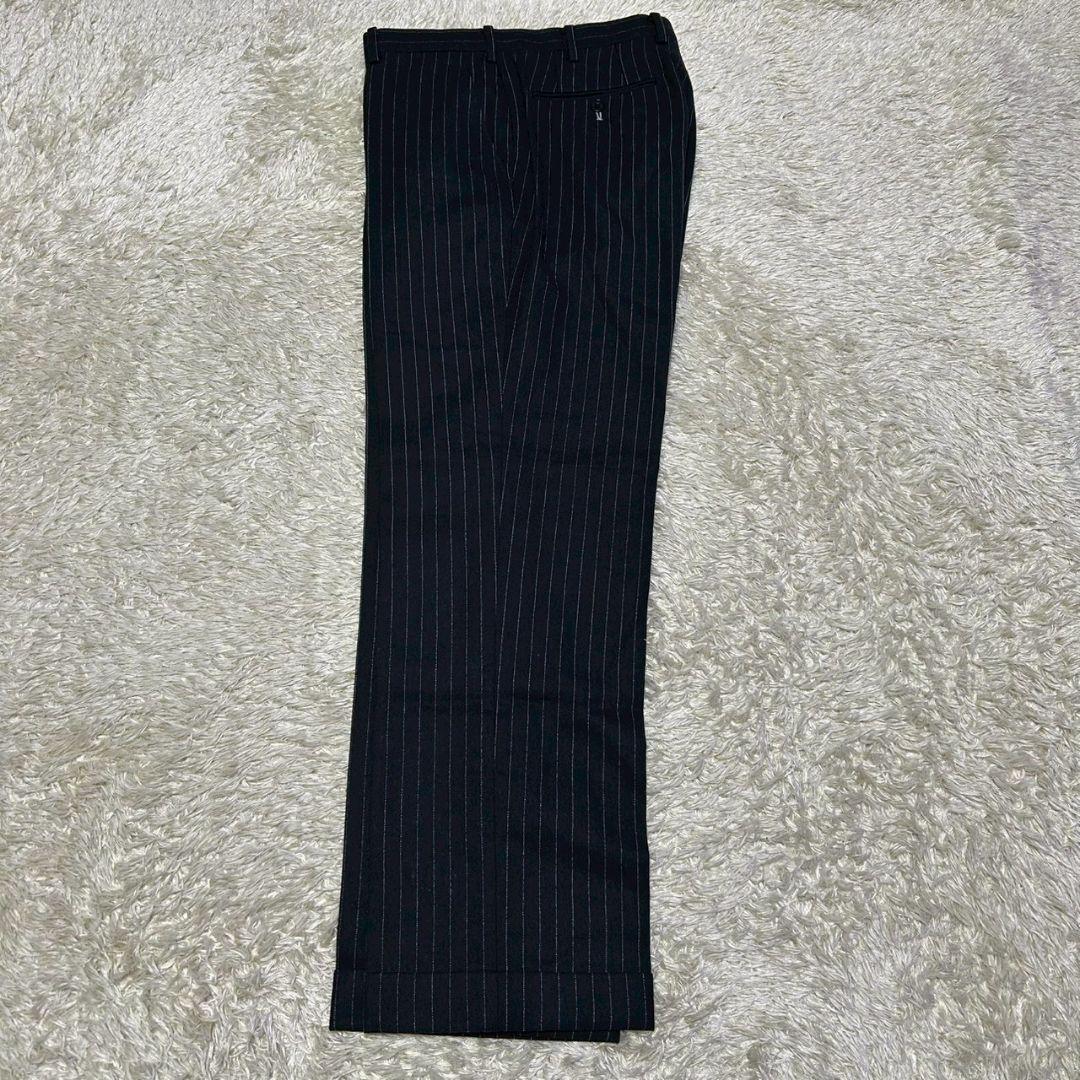 【美品】バーバリーブラックレーベル　スーツ　グレー　ストライプ　38L(M相当)