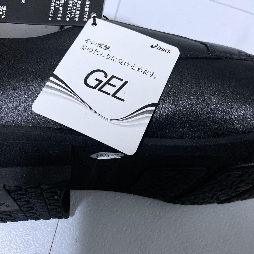 新品タグ アシックスランウォーク ビジネスシューズ ゴアテックス 26 3E 黒