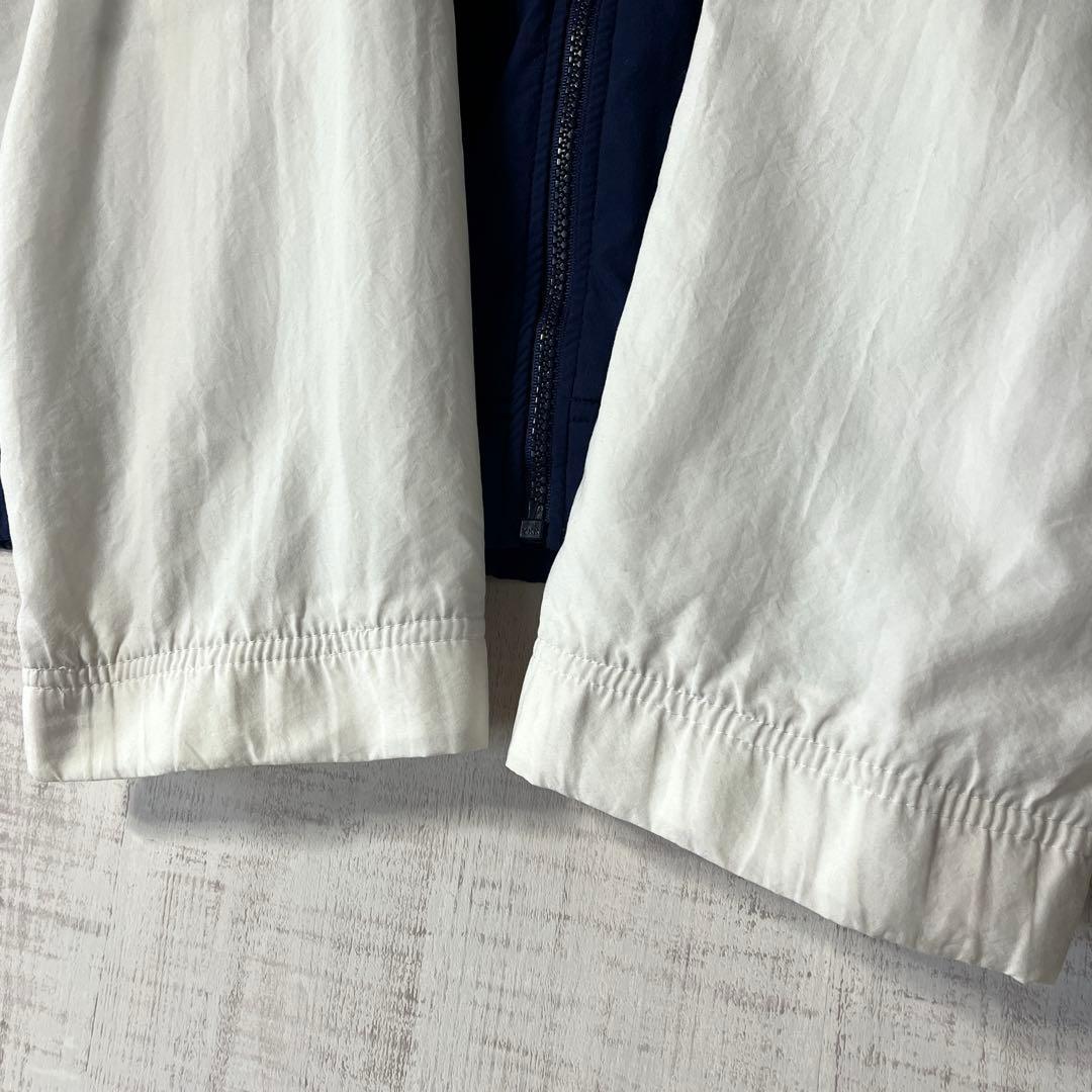 90s NIKE ナイキ ナイロンジャケット 銀タグ ビッグロゴ 紺白 刺繍 M