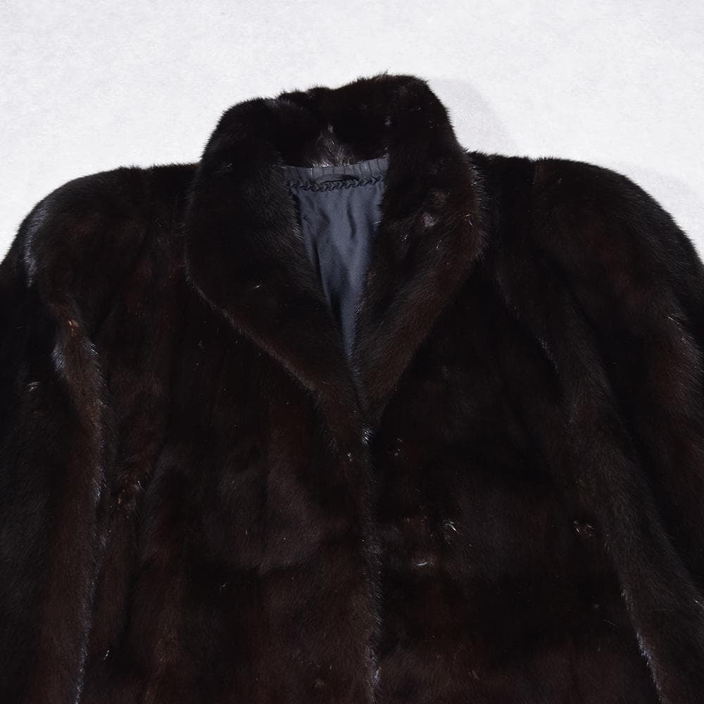 Black Jewel ダークミンク 毛皮コート セミロング 13　着丈80cm