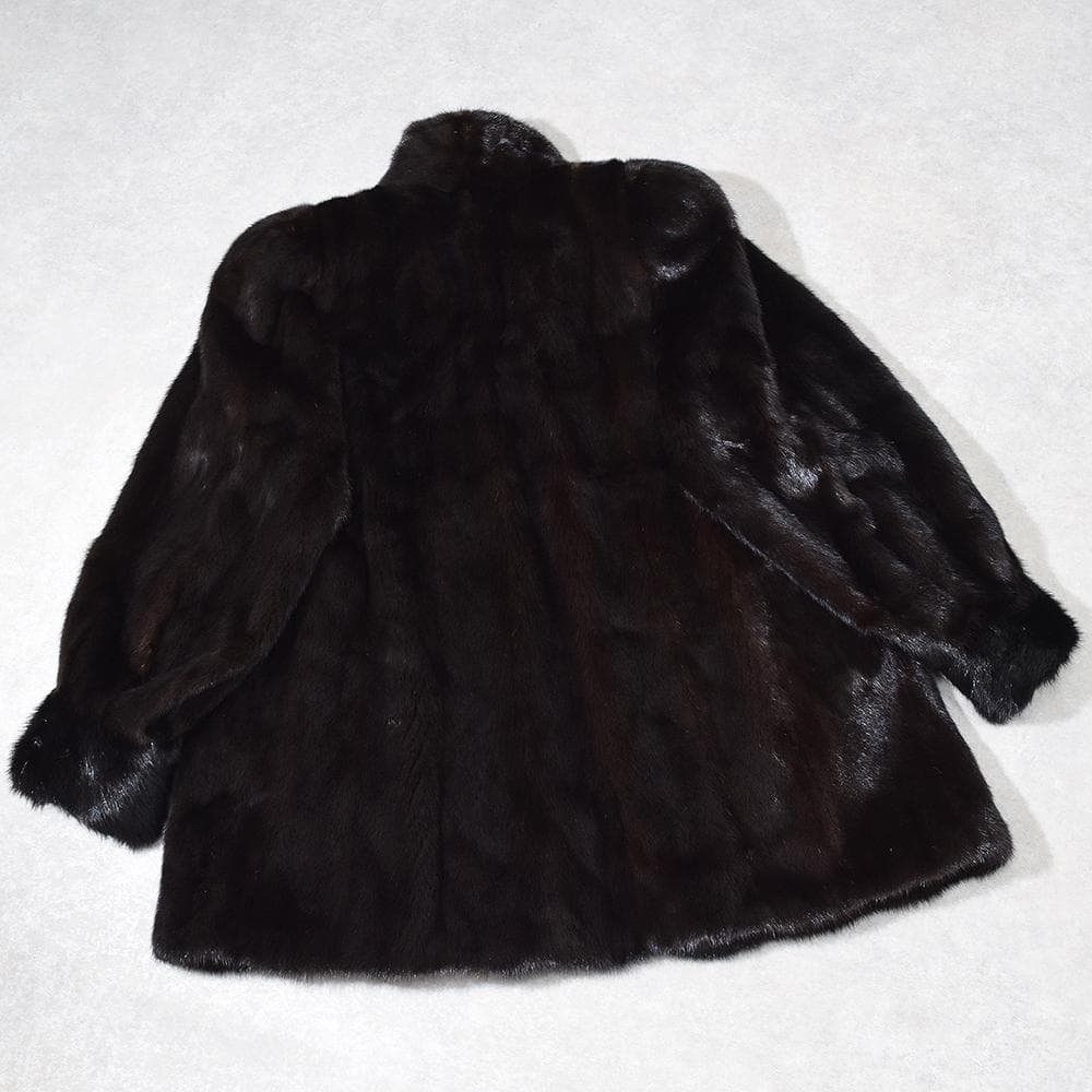 Black Jewel ダークミンク 毛皮コート セミロング 13　着丈80cm