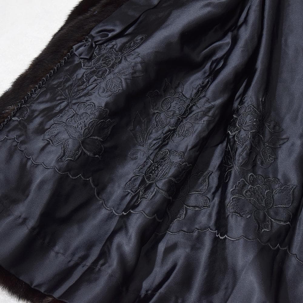 Black Jewel ダークミンク 毛皮コート セミロング 13　着丈80cm