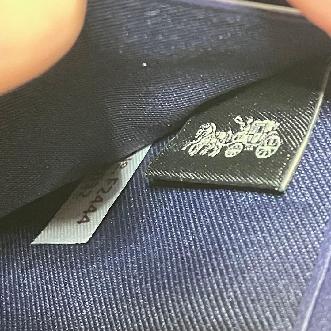美品⭐️COACH コーチ　長財布　ネイビー　スリムウォレット　CS032