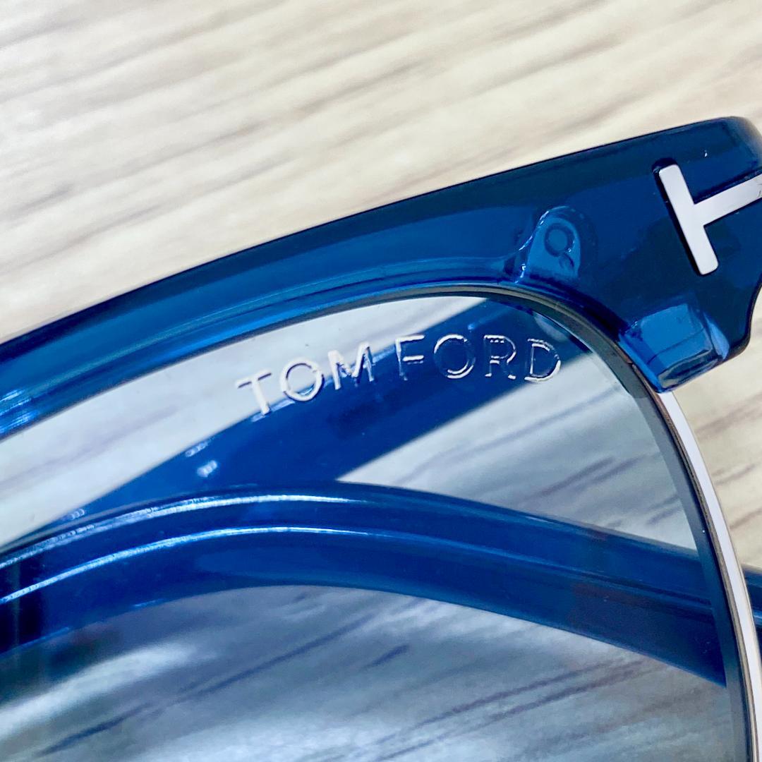 極美品 TOM FORD TF1119-D サングラス ブルー ケース付き