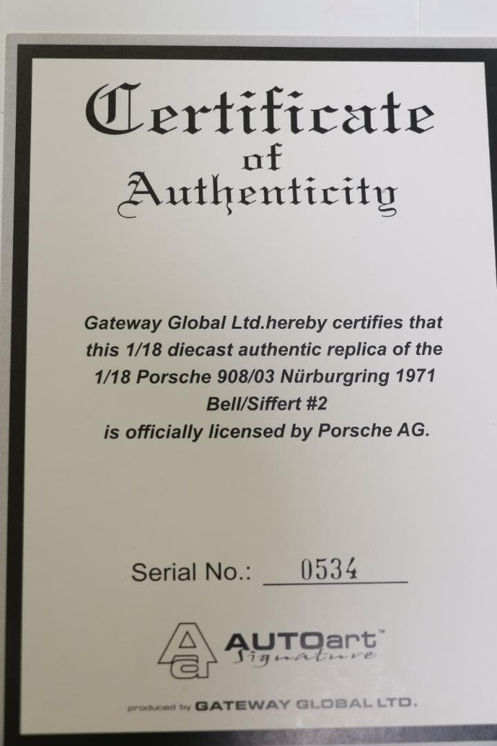 miao『オートアート　ポルシェ９０８／３ＪＷガルフカラー仕様 　１／１8