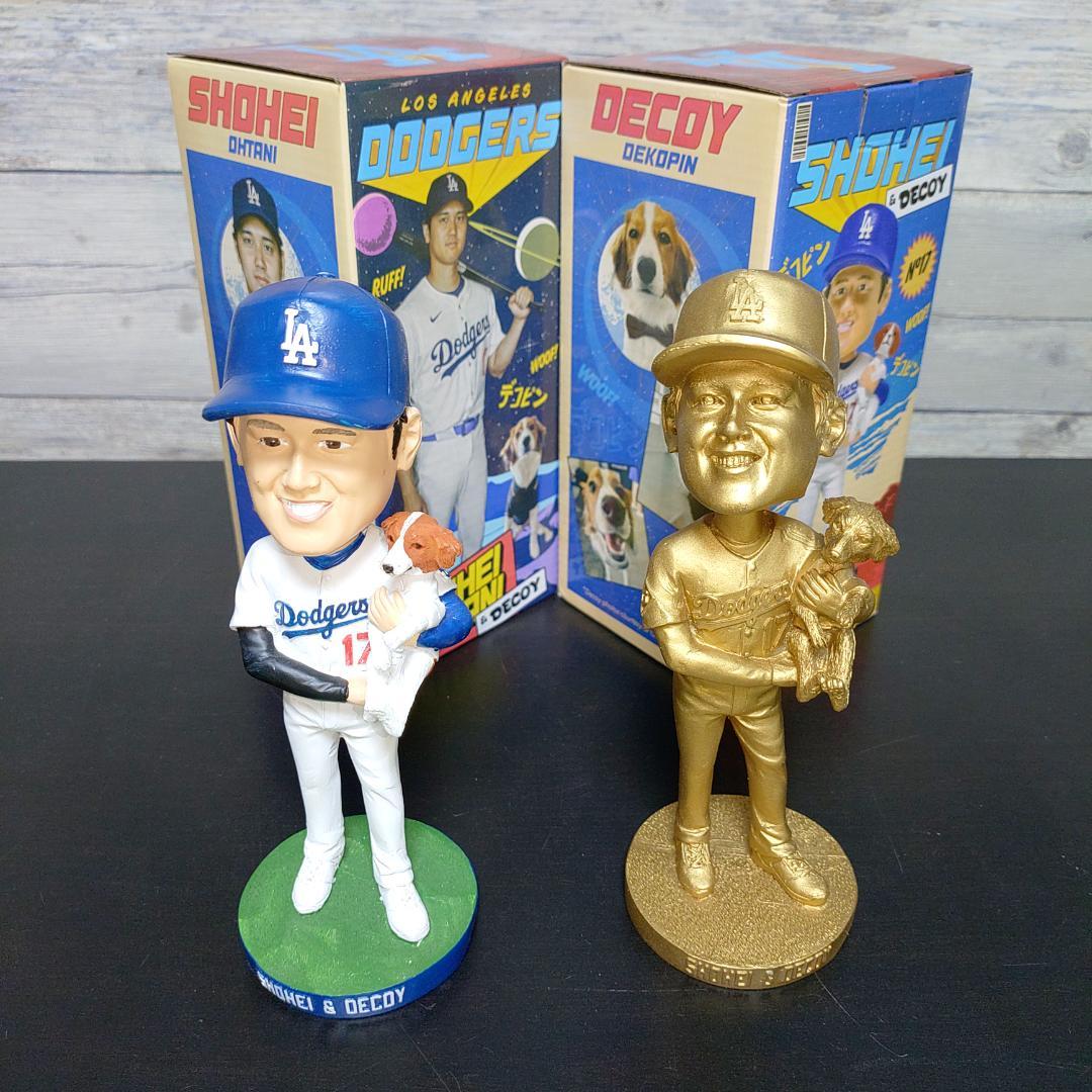 MLBボブルヘッド、大谷翔平&デコピン、ドジャース、ノーマル&ゴールド2体