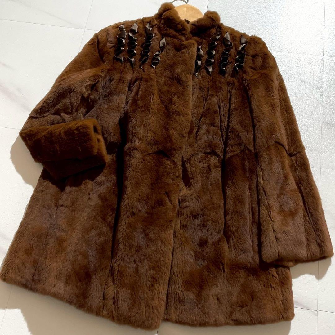 希少デザイン✨ EMBA カラーミンク シェアード ブラウン ファーコート