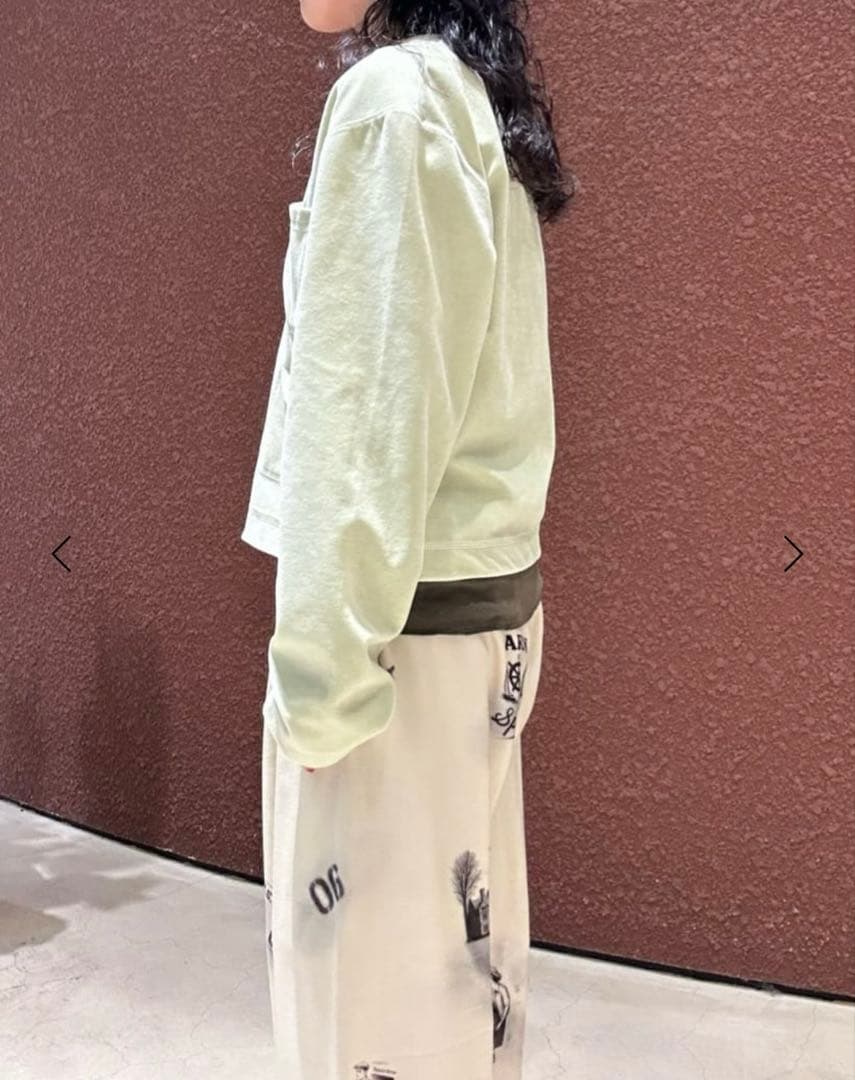 今期2026春夏<6（ROKU）＞ベロア カラー カーディガン