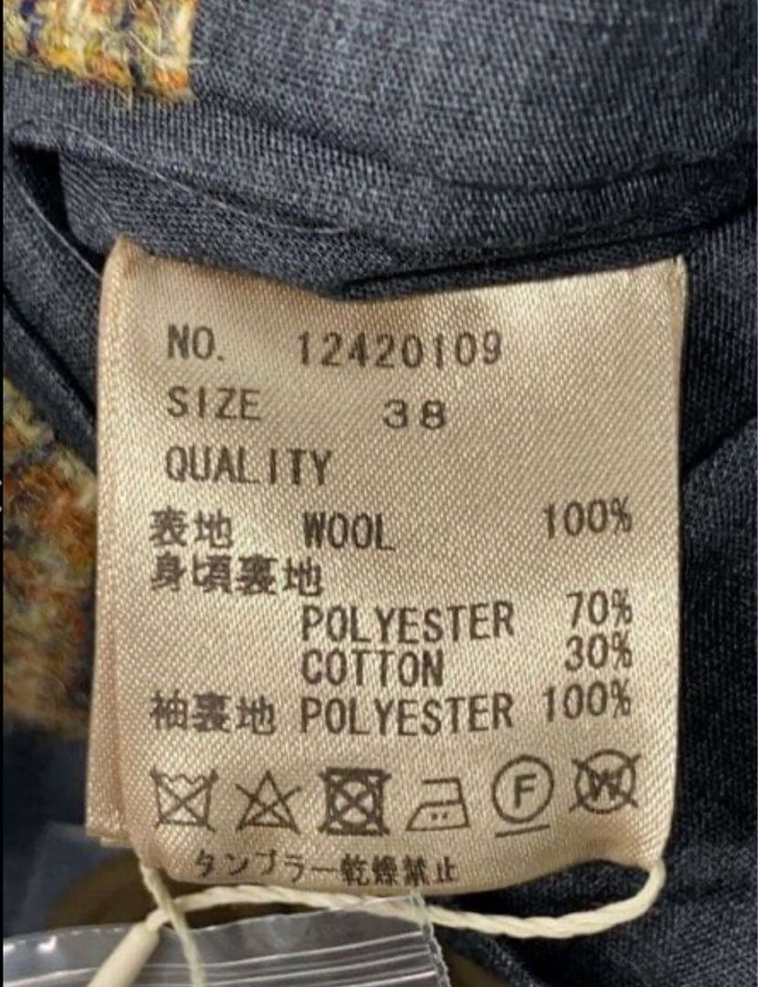 TODAYFUL ★ Wool100% Check Jacket 38